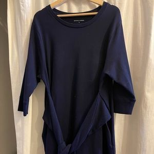 Universal Standard tie front sweater dress, blue 18-20